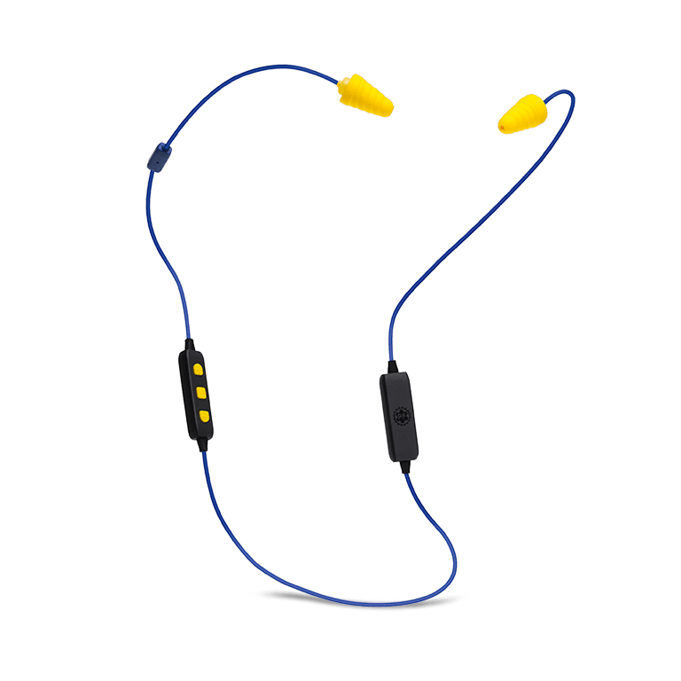  Plugfones Basic Pro Wireless Bluetooth in-Ear Earplug Earbuds -  Noise Reduction Headphones with Noise Isolating Mic and Controls (Blue &  Yellow) : Electronics